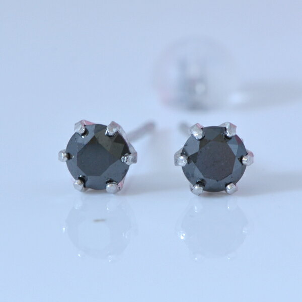 プラチナ ブラックダイヤモンド 0.5ct シンプルピアス 送料無料 彼女 [ 誕生日 プレゼント ギフト ジュエリー アクセサリー ]