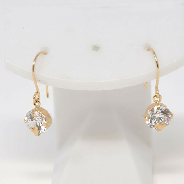 フック ピアス 揺れる デザイン ハート 爪 可愛い キュービック フック ピアス レディース 人気 かわいい K10 10金 送料無料