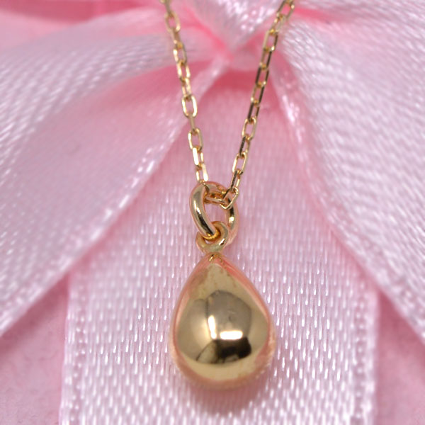 しずく 雫 ネックレス ペンダント K18 18金 18K ゴールド レディース (ジュエリーコトブキ お磨きクロス付 ギフトセット) 送料無料 【 クリスマス...