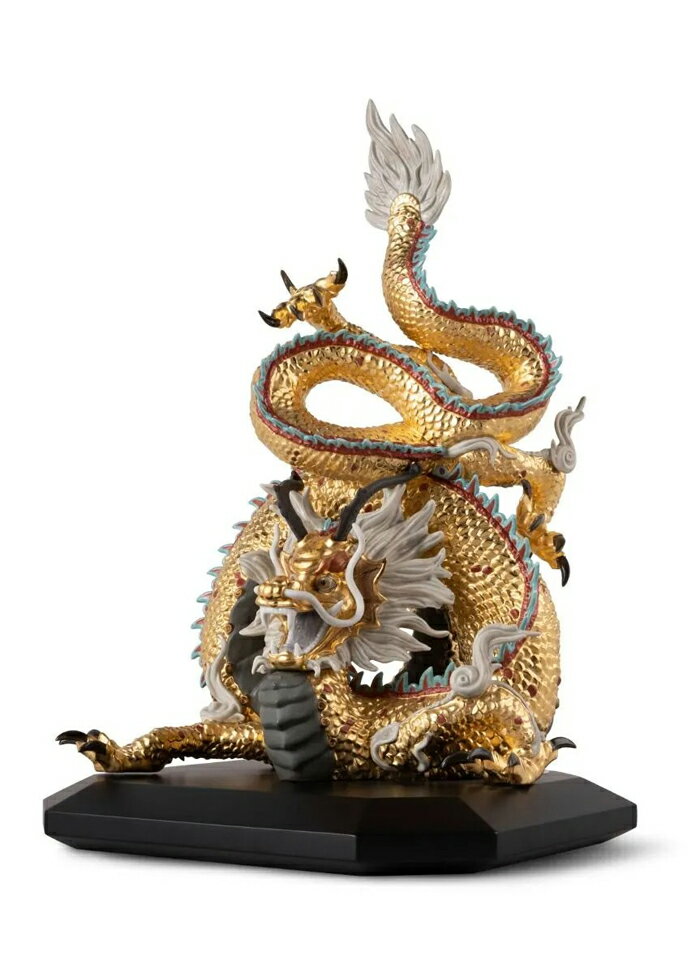 リヤドロ　龍 【6/1から一部値上】守護龍 Gold 70周年記念モデル Limited Edition LLADRO リヤドロ リアドロ 【限定品】置物 竜 十二支 オブジェ インテリア 人形 磁器 おしゃれ プレゼント 玄関 お祝い 新築 開業 癒し リビング 寝室 事務所 オフィス 【正規品】01002032