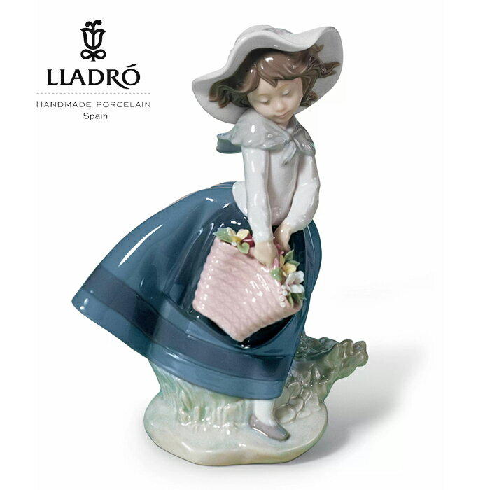 楽天ジュエリー　うらら【本日のみP5倍】【6/1から一部値上】きれいな花ばかり LLADRO リヤドロ リアル フィギュリン リアドロ 女の子 置物 オブジェ インテリア 人形 磁器 かわいい スペイン プレゼント 玄関 お祝い 新築 開業 癒し リビング 寝室 事務所 オフィス 【正規品】01005222