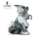 【P2倍＋割引クーポン】驚いた仔猫ちゃん LLADRO リヤドロ リアル フィギュリン リアドロ ねずみ 置物 オブジェ インテリア 人形 磁器 かわいい スペイン プレゼント 玄関 お祝い 新築 開業 癒し リビング 寝室 事務所 オフィス 【正規品】01005236