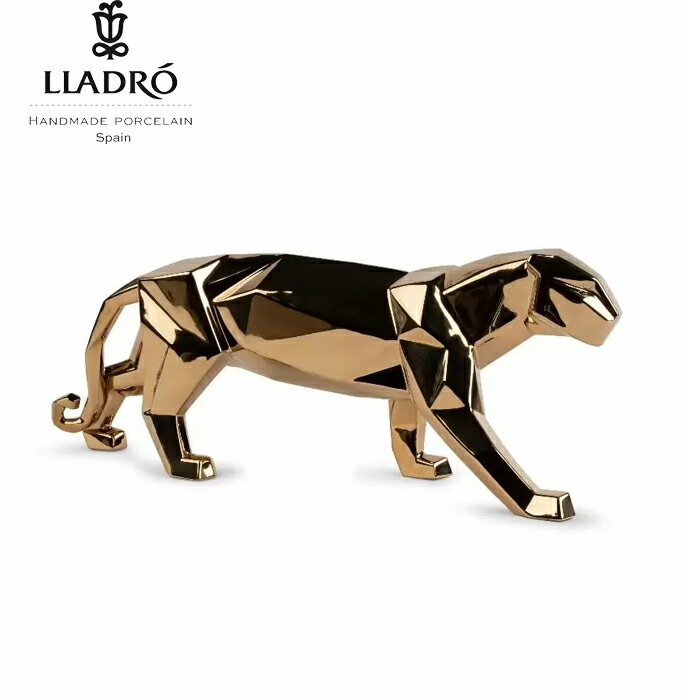 リヤドロ LLADRO Origami パンサー Gold 豹 ヒョウ フィギュリン 新作 ポーセリン 磁器 人形 置物 インテリア 赤 保証 動物 折り紙 プレゼント お祝い 新築 開業 玄関 オフィス リビング 【正規品】01009580