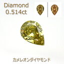 【カメレオン】ダイヤモンド ルース 0.514ct SI-2 ラウンド ペアシェイプカット 希少 レアストーン 中央宝石研究所 鑑定書付 コレクター 裸石 石のみ 返品対応 現品限り 4月誕生石 大粒