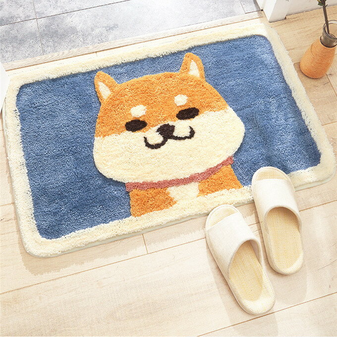 バスマット 玄関マット お風呂マット 台所マット カーペット 室内 浴室 洗面所 家庭用 吸水速乾 可愛い 猫柄/犬柄 リビング インテリアマット 洗える おしゃれ 滑り止め 約45×65cm 送料無料