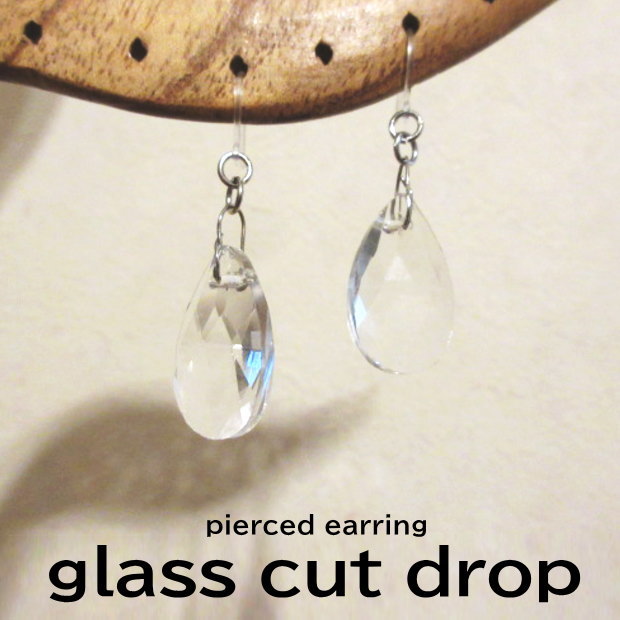 ガラス ピアス おしゃれ ドロップ レディース ファッション アクセサリー 透明 ガラスアート 面カット カットガラス カジュアル エレガント ゴージャス キラキラ ガラスピアス セクシーエレガントピアス ジュエリー ファッションピアス *両耳ピアス ガラスカットドロップ
