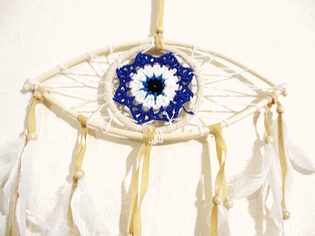 ドリームキャッチャー マクラメ ウォールインテリア インディアン タペストリー おしゃれ お守り 壁掛け インテリア 悪夢 除去 良い夢 ナチュラルインテリア ホワイト ベージュ ブラウン ネイティブアメリカン 西海岸風 バリ風 ドリームキャッチャー ブルー アイ