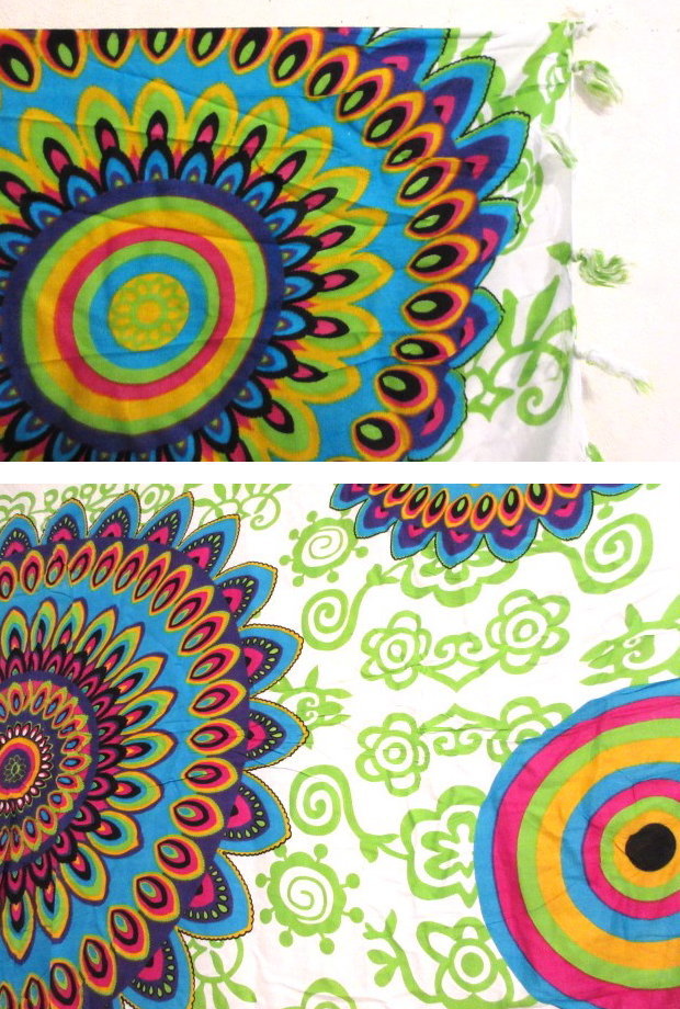 パレオ 大判 ハワイ アジアン バリ タヒチ リゾート パレオ大判 タヒチアン ダンス 水着 体型カバー 布地 レディース 夏 おしゃれ フラダンス 目隠し のれん カーテン 敷物 テーブルクロス マルチカバー マルチクロス [メール便対応可]バリサロン マンダラ アートパレオ [2]