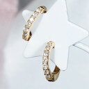 K18 0.1ct ダイヤモンドピアリング ハーフエタニティ 18金 4月誕生石 (片方のみ) ギフト 結婚式