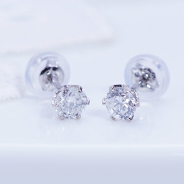 【特別奉仕品】プラチナダイヤシンプルピアス【計0.4カラット】
