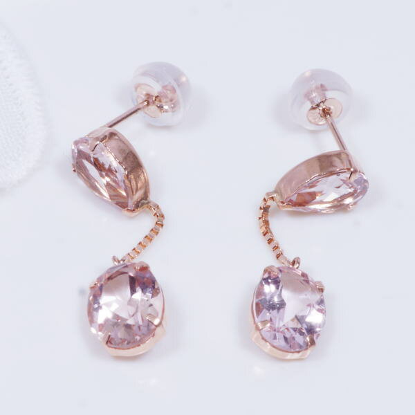 楽天I Love ジュエリーK18PG 3ct モルガナイトピアス 18金 ピンクゴールド オーバル　クリスマス　ギフト　結婚式
