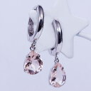 K18WG 1.6ct モルガナイトピアリング 1.6カラット ペアシェイプ 18金 ホワイトゴールド枠 3月誕生石 クリスマス ギフト 結婚式