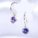 【ティファニー命名タンザナイト】K18 タンザナイトピアス ラウンド 0.8ct フック式 12月誕生石 ギフト 結婚式