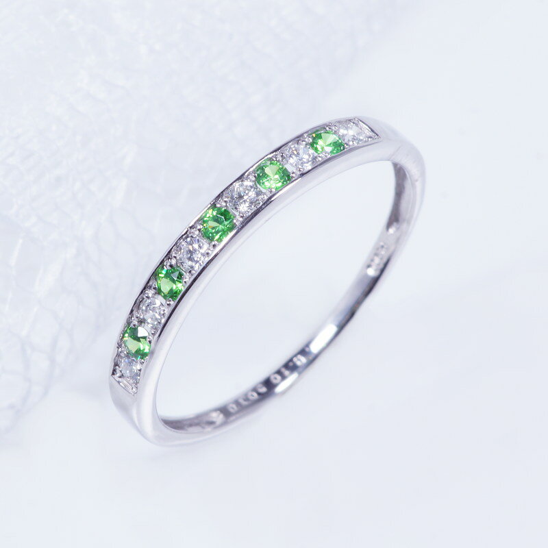 PT デマントイトガーネット デザインリング ダイヤ 0.05ct 一文字
