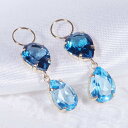 K18 4.8ct ブルートパーズ・ロンドンブルートパーズ チャーム ペアシェイプ (ピアス・イヤリング用) 18金 11月誕生石 ギフト 結婚式 CH42