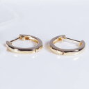 18金フープピアス 平甲丸 中折れバネ式留め具 pb1654 ギフト 結婚式