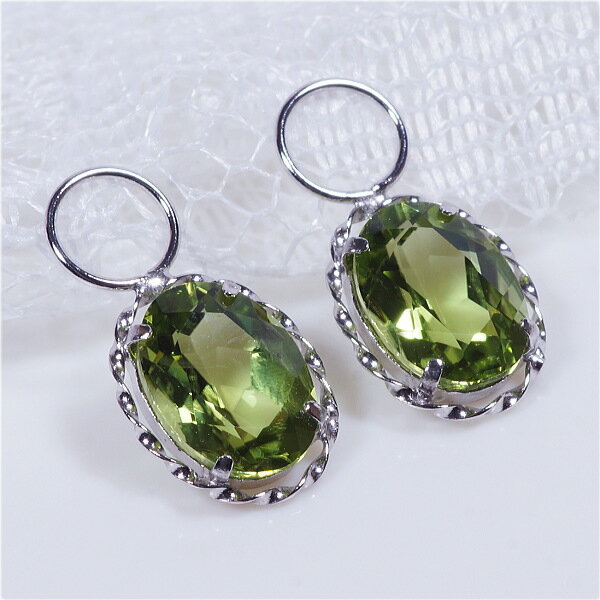 PT 2ct ペリドット チャーム オーバルミックス 2カラット (ピアス・イヤリング用) プラチナ 8月誕生石 ギフト 結婚式