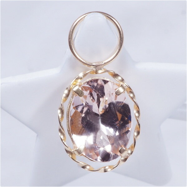 K18 1.6ct モルガナイトチャーム オーバル ワンペア （ピアス・イヤリング用） 3月...