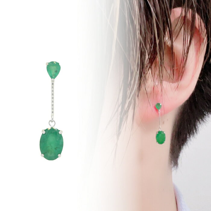 楽天市場】エメラルド ピアス 星 フックピアス K18 レディース