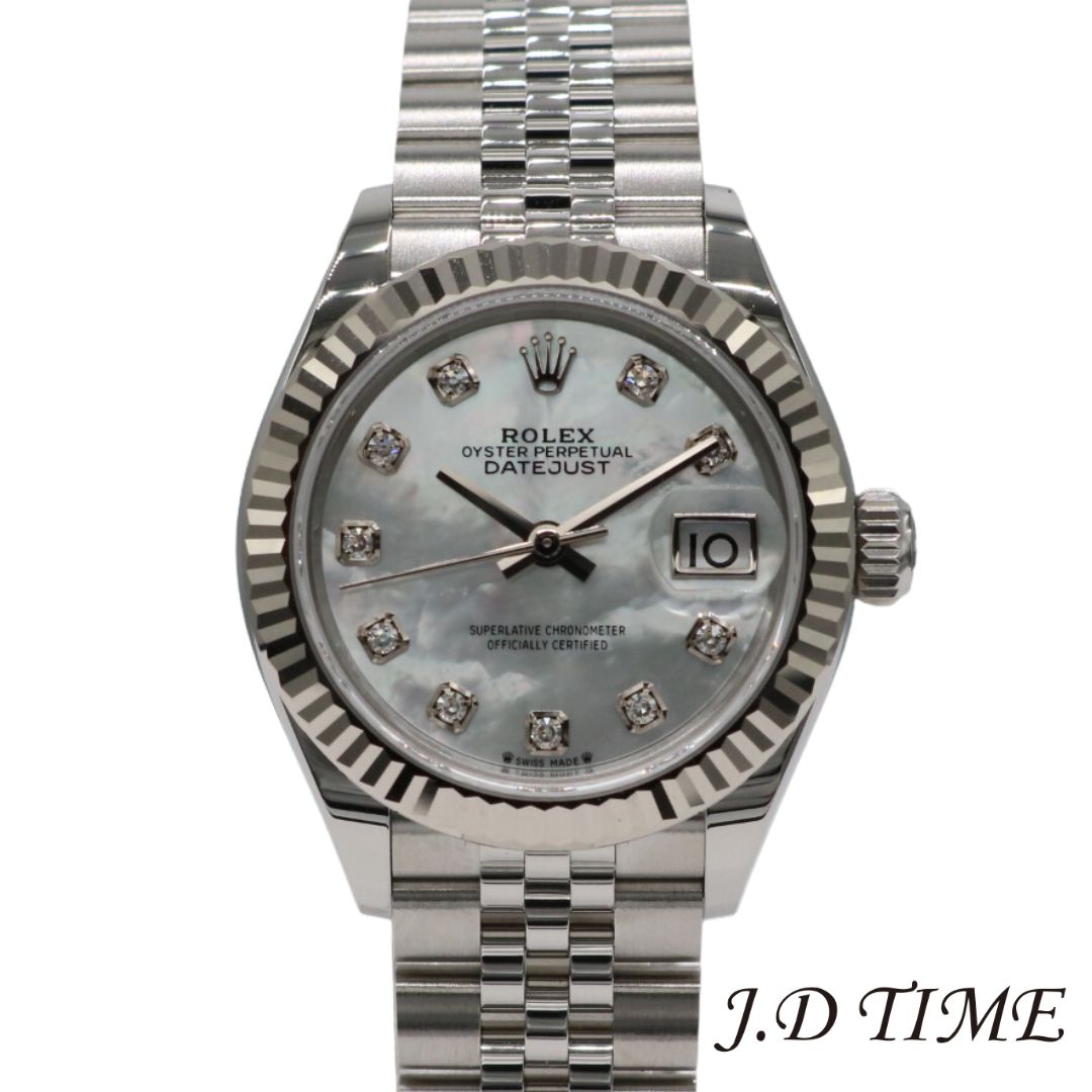 ROLEX【ロレックス】デイトジャスト28じ　279174NG10Pダイヤ/ホワイトシェル文字盤SS(ステンレス)×WG(ホワイトゴールド)レディース【新品】のサムネイル