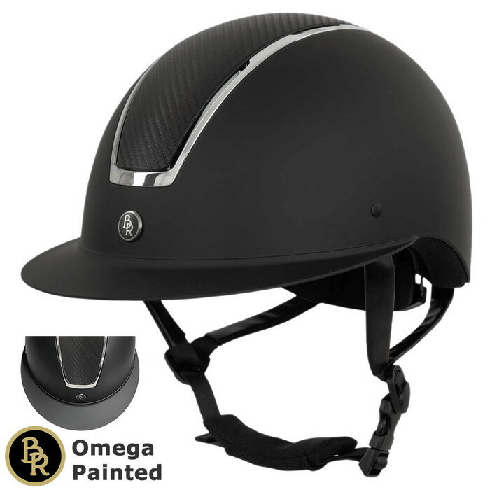 【送料無料】BR 乗馬 ヘルメット Omega Painted BRH98（ブラック×シルバー） | 乗馬用品 乗馬ヘルメット 乗馬用 内部インナー パッド 洗濯可 VG1 乗馬ヘルメット 黒 帽子 ハット 馬具 男女兼用 メンズ レディース ジュニア 男性 女性 子供 サイズ調節