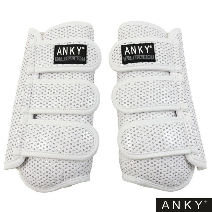 【送料無料】ANKY テクニカル・ホースブーツ AHB1 左右2点セット(ホワイト) | 馬 プロテクター ホースブーツ 足用 レッグ 前肢 後肢 前脚 後脚 前足 後足 肢 足 脚 テンドンブーツ サラブレッド キラキラ レッグプロテクター 白 乗馬 乗馬用 乗馬用品 馬具 アンキー