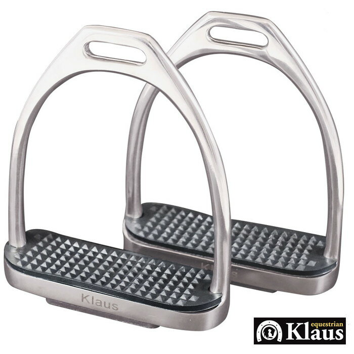 【送料無料】Klaus スタンダード ステンレス鐙 D2 (鐙ゴム黒) 110mm/120mm | 鐙 あぶみ アブミ 馬 乗馬 乗馬用 乗馬用品 クラウス 馬具