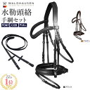 【送料無料】Waldhausen レザー頭絡＆手綱セットWBRX11 PONY/COB/FULL | 本革 X-LINE 水勒 頭絡 黒 茶 本皮 牛革 と…