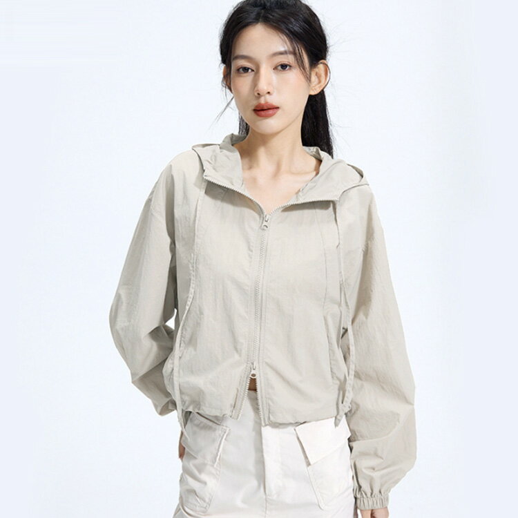 パーカー ショート丈 UVカット 春 レディース ダブルファスナー UVカット ブルゾン ラッシュガード 軽量 薄手 夏 ライトアウター マウンテンパーカー かわいい 紫外線対策 通勤 通学