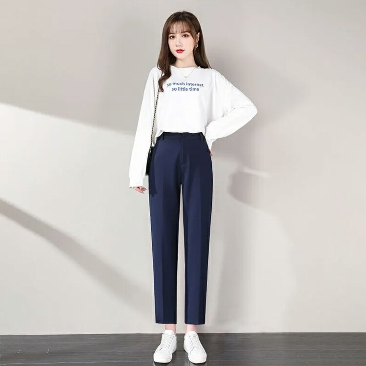 春夏 テーパードパンツ レディース 涼しい ズボン パンツ 春夏用 紫外線カット事務服 ボトムス ズボン ロングパンツ ウエストゴム 春 夏 通勤 仕事 おしゃれ オフィス ストレッチ 体型カバー 洗える 大きいサイズ 黒