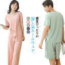 レディース メンズ パジャマ ルームウェア 部屋着 上下セット ホームウェア 薄手 可愛い 肌着 清涼感 ひんやり 涼しい 伸縮性 半袖 長ズボン ハーフパンツ...