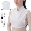 ノースリーブ 半衿付き 半襦袢 ノースリーブ 和装インナー用 2枚セット Vネック 女性 付け襟 フェイクカラー つけ襟 男性 Tシャツ 黒 白 ピンク