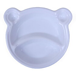 ランチプレートくまクマ陶器子供キッズベビー離乳食子供食器お子様ランチ仕切り皿アニマル動物お食い初めおしゃれかわいい絵付け用白白磁ポーセラーツポーセリンアート食洗機対応あす楽可ラッピング不可【HLS_DU】