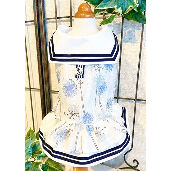 ルルドール 犬服 夏服 フラワーセーラーワンピース SSサイズ LULUDOLL可愛いワンピ チワワ 超小型犬