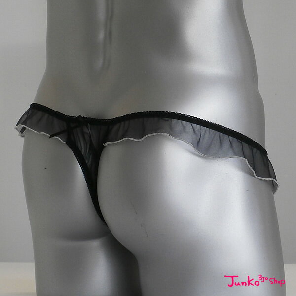 シースルー スキャンティー【ブラック】msk-073 日本製 メンズショーツ セクシー 下着 インナー 【別売ブラとのセットアップ可能】【ご注文後に自社工場で丁寧に縫製】【DM便可】男性用パンティ 乙女男子 男の娘 ユニセックス男子 トランスジェンダー