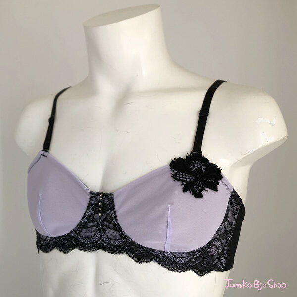 メンズブラ★エレガントブラ【パープル】【男性用ブラジャー】【メンズブラ 男性ブラジャー】【ブラ男【男ブラ】【可愛いブラ】【ブラリーマン】【レースブラ】
