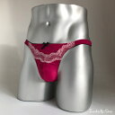 スキャンティー【ピンク】Tバック 日本製 【M L XLサイズ】かわいい セクシー メンズショーツ【ご注文後に自社工場で丁寧に縫製】【ネコポス便可】男性用パンティ 乙女男子 男の娘 ユニセックス男子 トランスジェンダー 女装【ネコポス便可】(4)