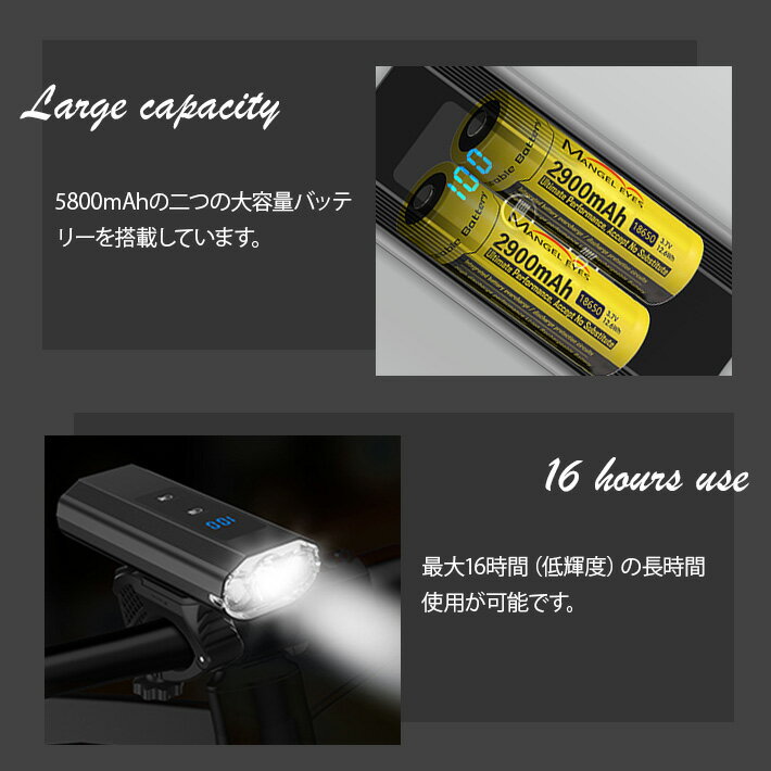 ��ž�� �饤�� �ɿ�5800mAh������ USB���ż� ���ӻ���ɽ�� ��ž���ѥ饤�� �إåɥ饤�� �⵱�� 1200�롼��� ������������16���� ��Х���Хåƥ꡼��ǽ 3��Ĵ���⡼�� �������Х��� �����ɥХ��� ������ �ϥ����� ���������