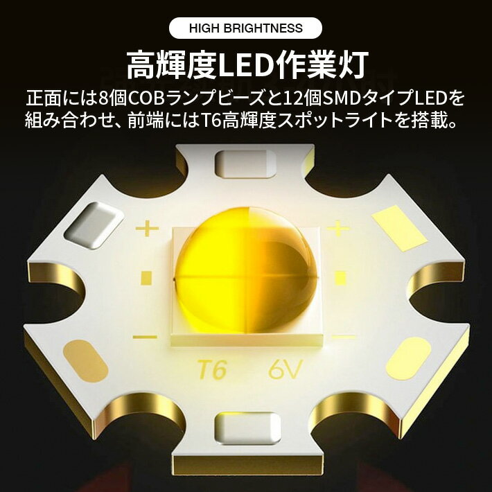 �ʲ��� ����� ����饤�� LED�������� USB���� �ϥ�ǥ��饤�� �ޥ��ͥåȵ�ǽ ��ư������ ��ֺ�� ����� �����ȥɥ� ������ ���� ���� �ޤ���߼� 30W T6 COB ʣ����� 180�ٲ�ž 550�롼��� 7000K ����