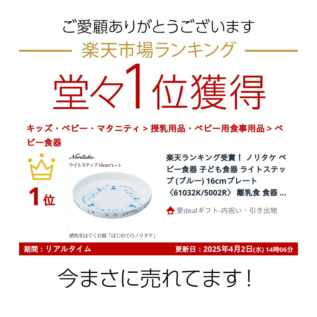 楽天ランキング受賞！ ノリタケ ベビー食器 子ども食器 ライトステップ (ブルー) 16cmプレート 〈61032K/5002R〉 離乳食 食器 平皿 プレート 16cm