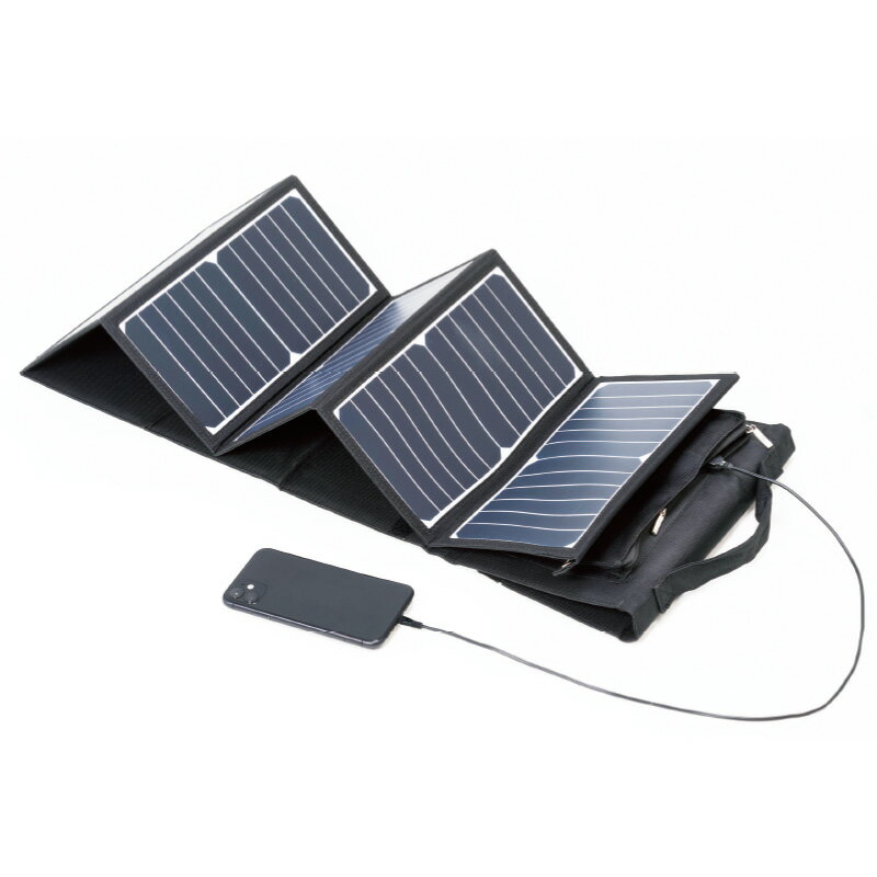 ソーラーパネルで長期停電も安心折り畳み式ソーラーパネルを使用すれば、太陽光による充電も可能。いざという時に役立ちます。【折り畳み式ソーラーパネル】●サイズ（約）：幅164×高さ29×厚さ0.2cm、折りたたみ時／幅16×高さ29×厚さ7cm●重さ（約）：1.4kg●パネル最大出力：60W●出力電圧：USB／DC5V2.1A、DC18V3.4A●付属品：DC充電ケーブル、変換プラグ10種類●保証期間：6か月●企画：日本（製造：中国）ホーリ通信 (熟年時代 アートの友)　熟年時代 折り畳み式ソーラーパネル（60W） 28849ソーラーパネルで長期停電も安心折り畳み式ソーラーパネルを使用すれば、太陽光による充電も可能。いざという時に役立ちます。【折り畳み式ソーラーパネル】●サイズ（約）：幅164×高さ29×厚さ0.2cm、折りたたみ時／幅16×高さ29×厚さ7cm●重さ（約）：1.4kg●パネル最大出力：60W●出力電圧：USB／DC5V2.1A、DC18V3.4A●付属品：DC充電ケーブル、変換プラグ10種類●保証期間：6か月●企画：日本（製造：中国）