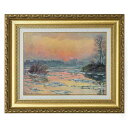 モネ「セーヌ川の日没」 立体複製名画 美術品 インテリア