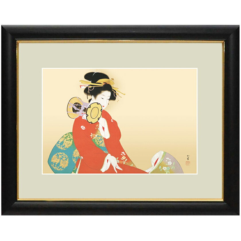 樂天商城 - 上村松園 作品 「鼓の音」 額装 壁掛け インテリア