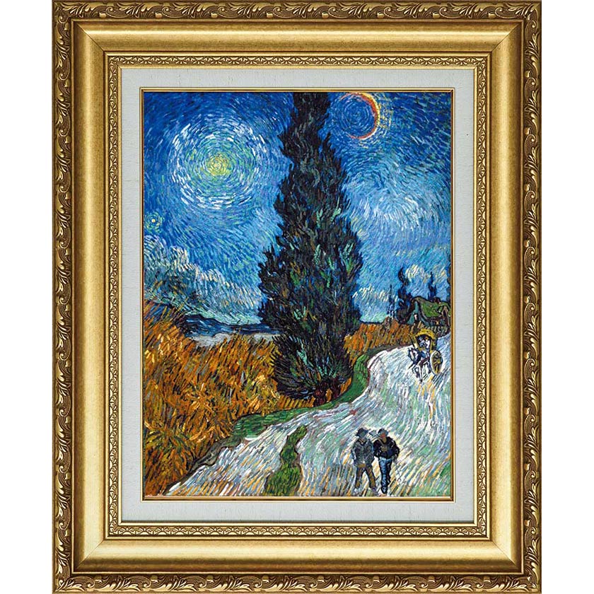 Rakuten - ゴッホ 複製名画 「糸杉と星の見える道」 美術品 絵画