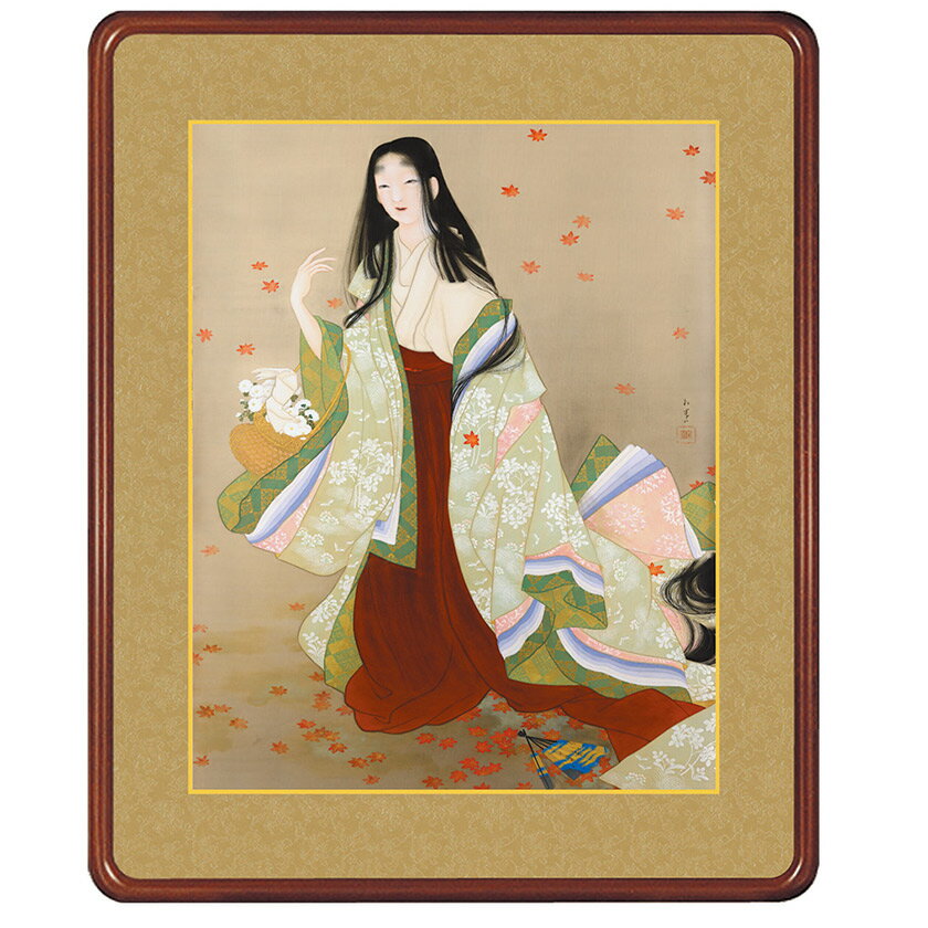 樂天商城 - 上村松園 複製名画 「花がたみ」 高級額装 壁掛け インテリア