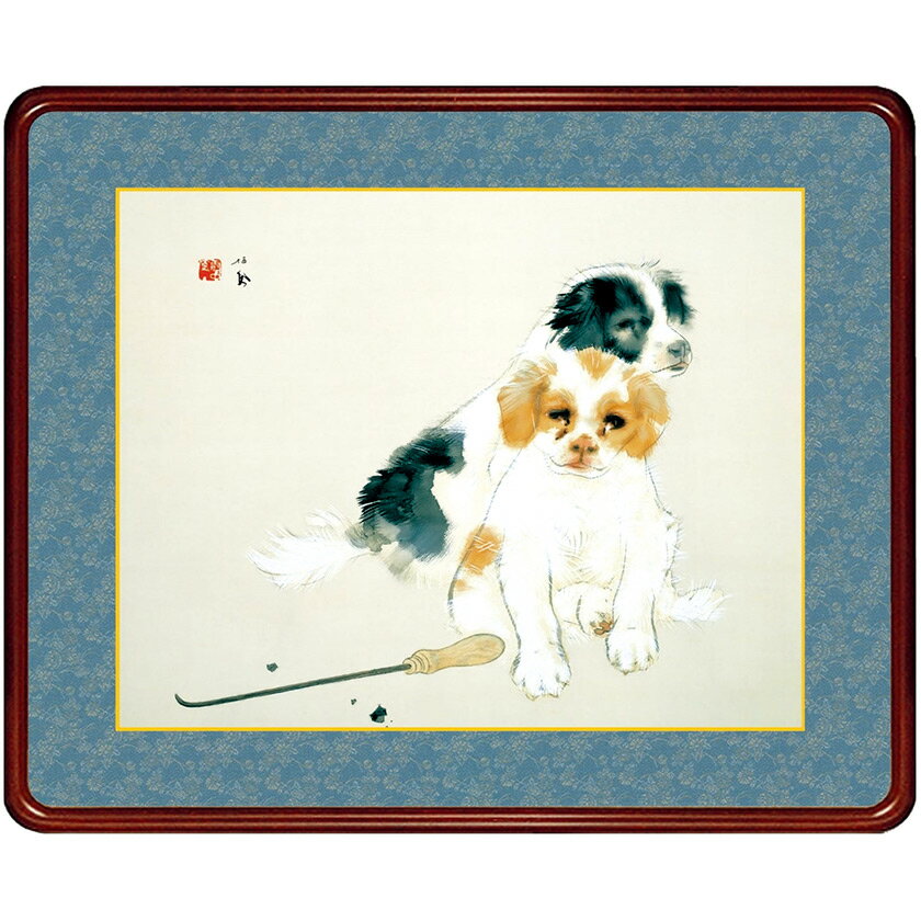 樂天商城 - 竹内栖鳳　『爐邊（ろばた）』　高級額装