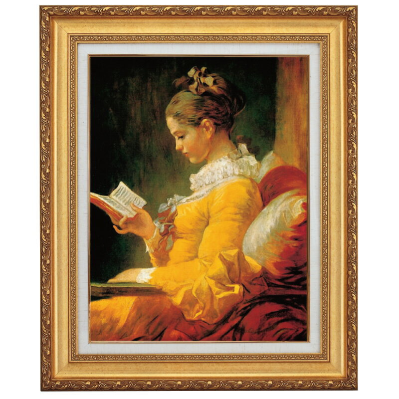 樂天商城 - フラゴナール 本を読む少女 10号 立体複製名画 美術品 レプリカ