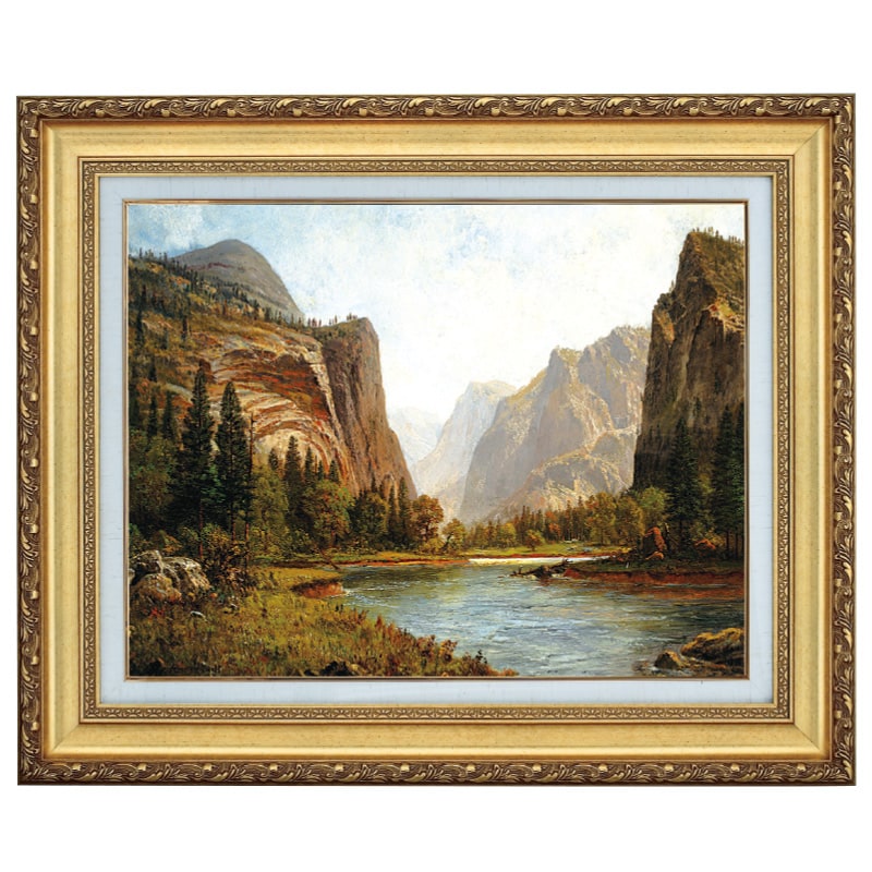 アメリカ・カリフォルニア州中央部にあるヨセミテ国立公園の雄大な自然を描いた風景画。そそり立つ花崗岩が迫力ある作品。原画:制作1882年　所蔵:スミソニアンアメリカ美術館●絵寸法:(約)長辺32×短辺25cm●額寸法:(約)長辺45.5×短辺38.5×4cm●重量:(約)1.1kg●額材質:樹脂●手法：ジクレー＋油彩画風直筆仕上げ●掛け紐付アートの友社 立体複製名画 ビエルスタット 「ヨセミテの入口」 4号 112707アメリカ・カリフォルニア州中央部にあるヨセミテ国立公園の雄大な自然を描いた風景画。そそり立つ花崗岩が迫力ある作品。原画:制作1882年　所蔵:スミソニアンアメリカ美術館●絵寸法:(約)長辺32×短辺25cm●額寸法:(約)長辺45.5×短辺38.5×4cm●重量:(約)1.1kg●額材質:樹脂●手法：ジクレー＋油彩画風直筆仕上げ●掛け紐付