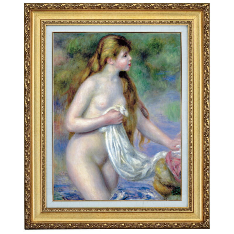 ルノワール「長い髪の浴女」 4号 立体複製名画 美術品 インテリア