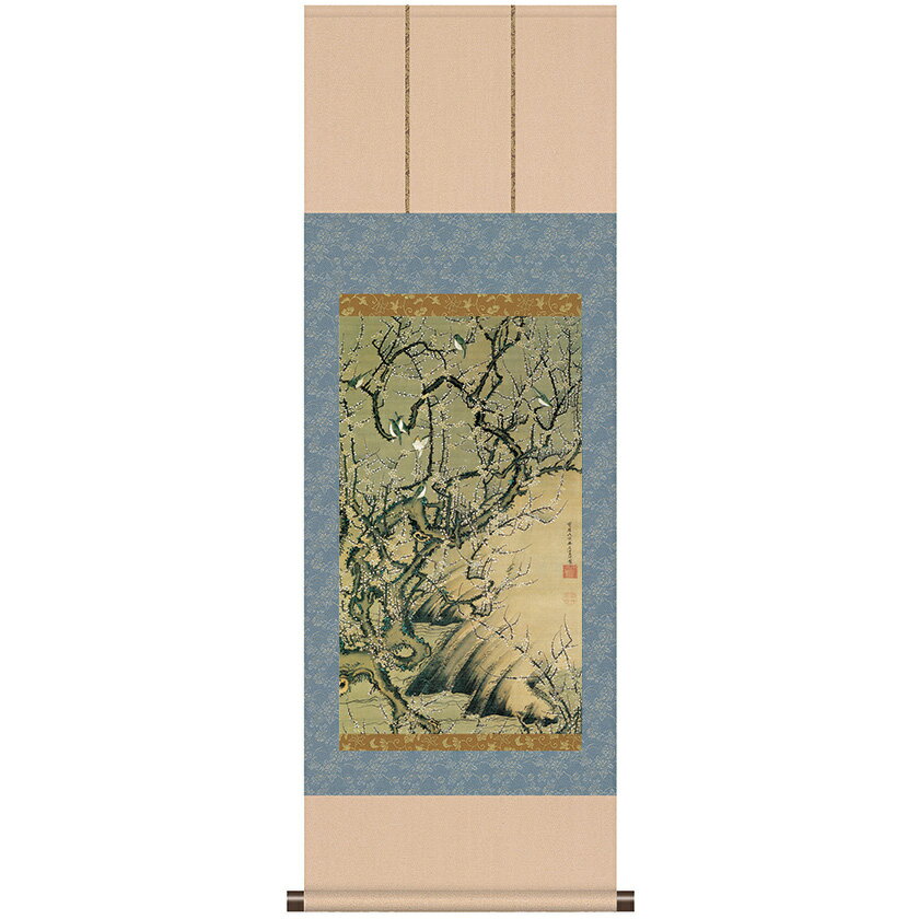 伊藤若冲 動植綵絵 梅花小禽図 掛軸 美術品 インテリア レプリカ グッズ - アートの友社
